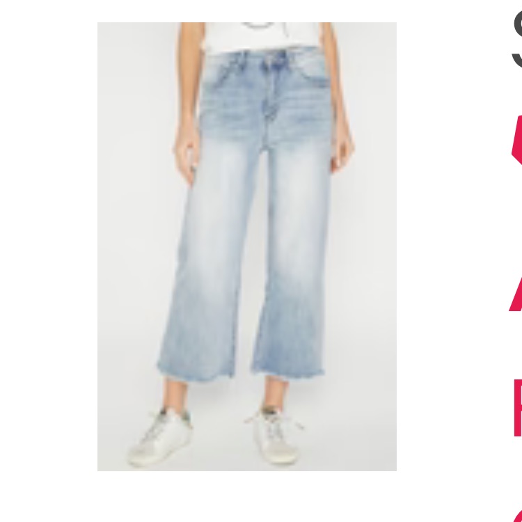Risen High Rise Wide Leg Ankle Frayed